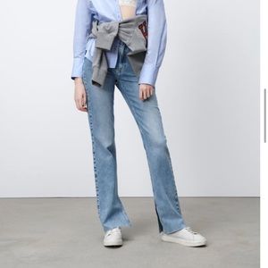 ZARA high rise slim flared jeans